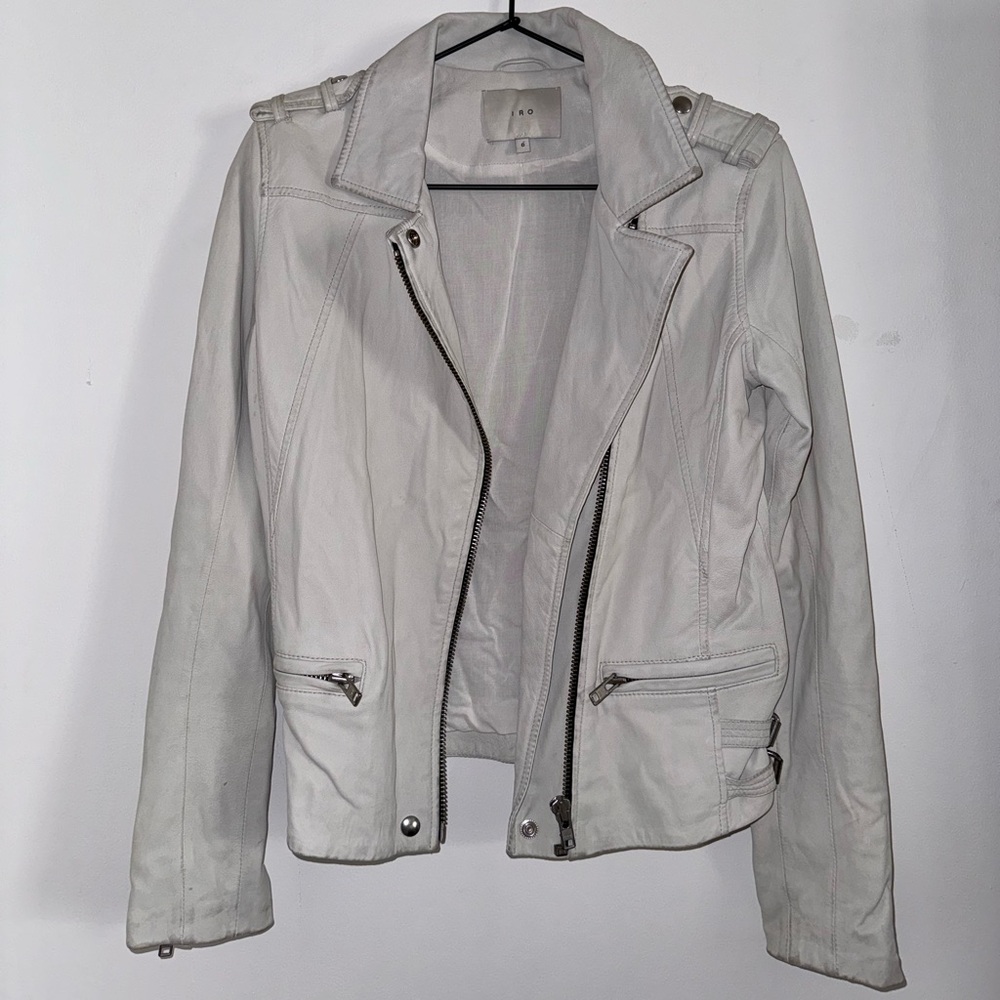 IRO 100% Lamb Leather Jacket in White